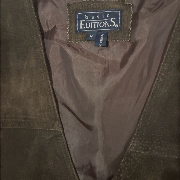 Basic edition western dark brown leather vest M - Picture 5 of 6